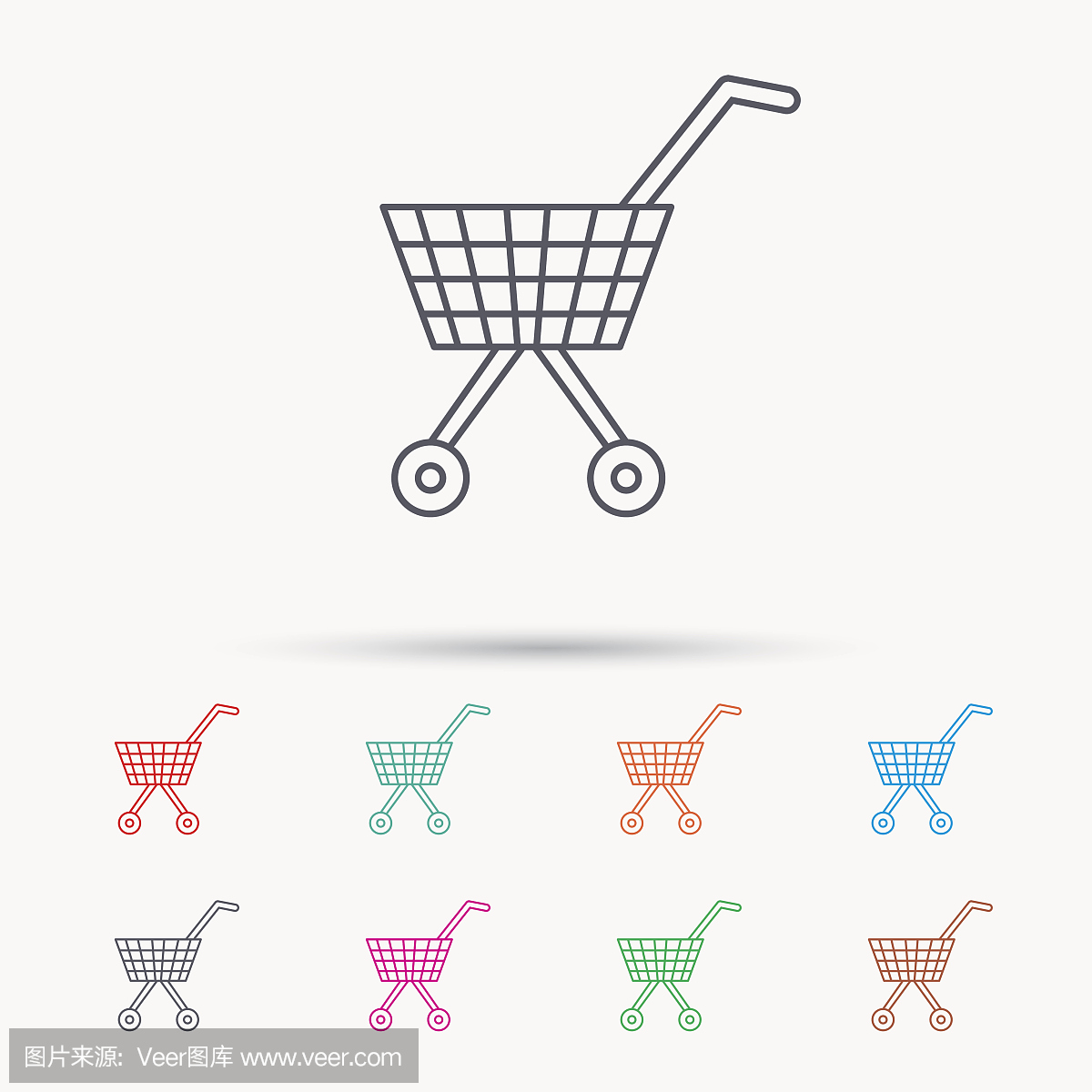 購物車圖標(biāo)。市場購買的跡象。